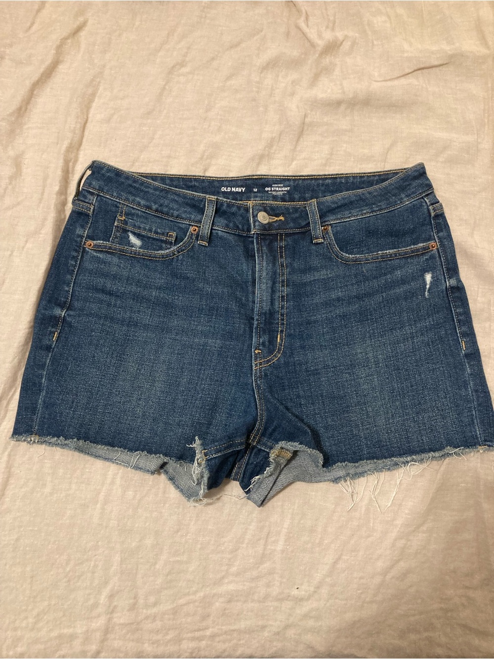 Old Navy Blue Denim Frayed Hem Cutoff Shorts